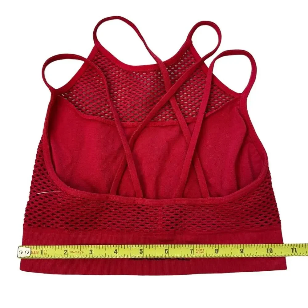 Alala Criss-Cross Mesh Sports Bra in Red, Running, Yoga, Gym, NO SIZE
